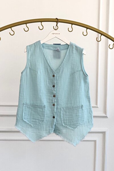 Yağmur Butik Γιλέκο Cepken με λεπτομέρεια κουμπιών μπροστά