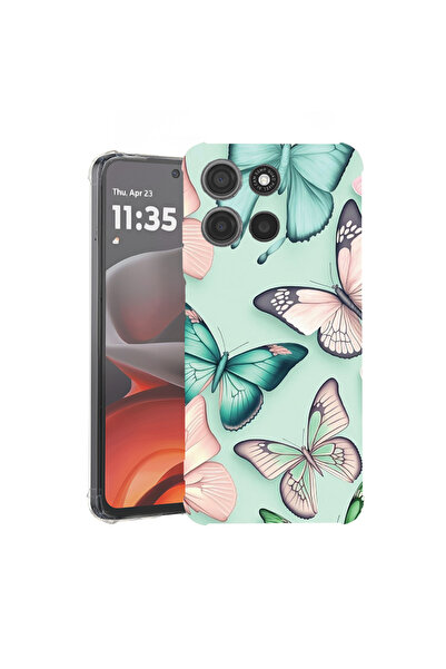 bestcase Carcasă spate antișoc pentru Motorola Moto G15, model fluture, 19263...