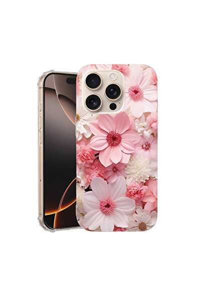 bestcase Carcasă spate antișoc pentru Apple iPhone 16 Pro, margaretă roz și a...