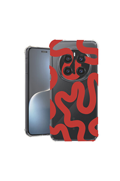 bestcase Carcasă spate antișoc pentru Honor Magic7 Pro, linie abstractă roșie...