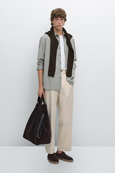 Massimo Dutti Slim fit fitilli melanj gömlek