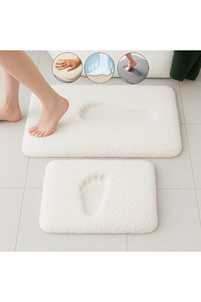 Carpetella Σετ Αντιολισθητικό Χαλάκι Μπάνιου με Σφουγγάρι (50x60cm - 60x90cm) Χαλί μπάνιου