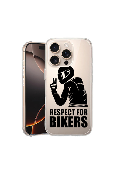 bestcase Carcasă spate antișoc pentru Apple iPhone 16 Pro, Respect For Bikers...
