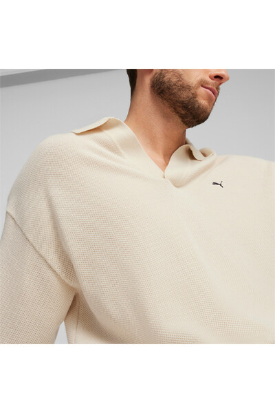 Puma Mens Basketball Nostalgia Knitted Polo Shirt - White