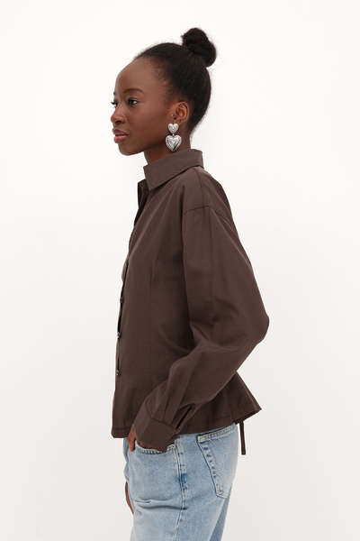 Addax Bağlama Detaylı Gömlek G17417