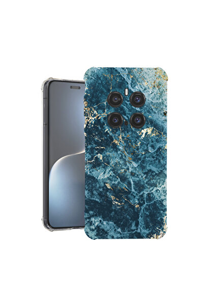 bestcase Carcasă spate antișoc pentru Honor Magic7 Pro, marmură - verde și au...