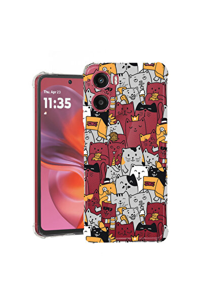 bestcase Αντικραδασμική θήκη πίσω μέρους για Motorola Moto G05, μοτίβο γάτας,...