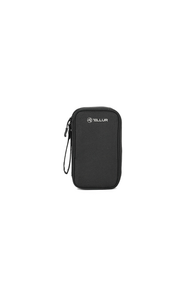 TELLUR Bag for organizing cables and accessories 21x12.5x6cm, polyester, Black