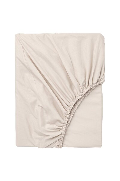 IKEA DVALA Fitted sheet, beige, 160 x 200 cm