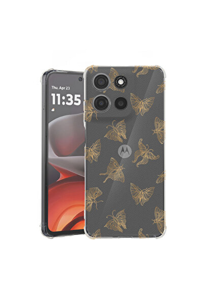 bestcase Carcasă spate antișoc pentru Motorola Moto G75, fluture auriu, 19460...