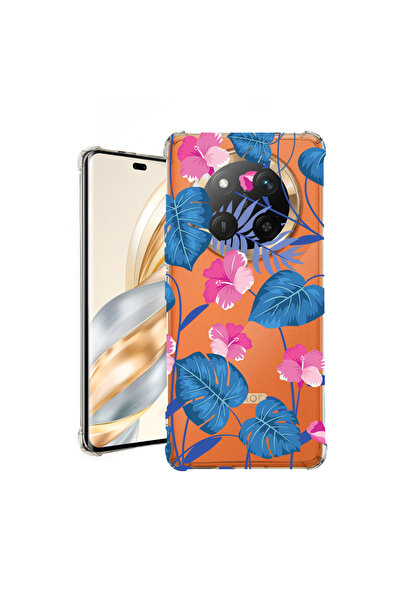 bestcase Αντικραδασμική πίσω θήκη για Honor Magic7 Lite, τροπικά μπλε λουλούδ...