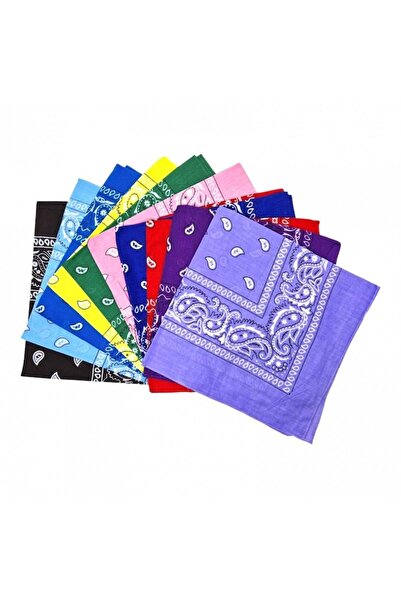 OEM Set 12 bandanas, scarf cotton, 55x55 cm, multicolor