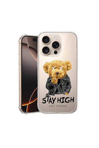 bestcase Αντικραδασμική θήκη πλάτης για Apple iPhone 16 Pro, Stay High Teddy ...