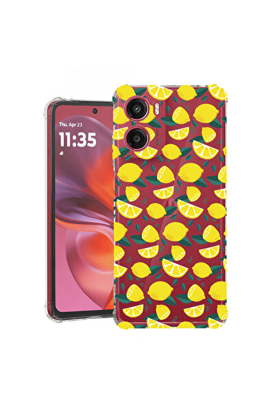 bestcase Αντικραδασμική θήκη πίσω μέρους για Motorola Moto G05, μοτίβο λεμονι...