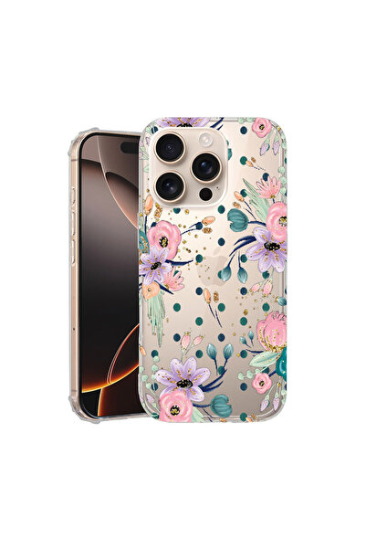 bestcase Carcasă spate antișoc pentru Apple iPhone 16 Pro Max, Colecția Flowe...