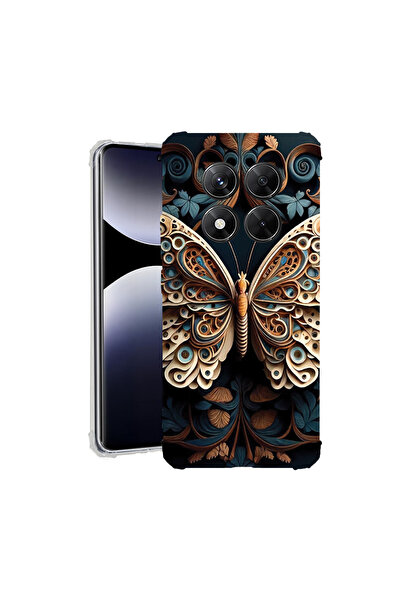 bestcase Carcasă spate antișoc pentru Xiaomi Redmi Note 14 Pro 5G, Fluture Fr...