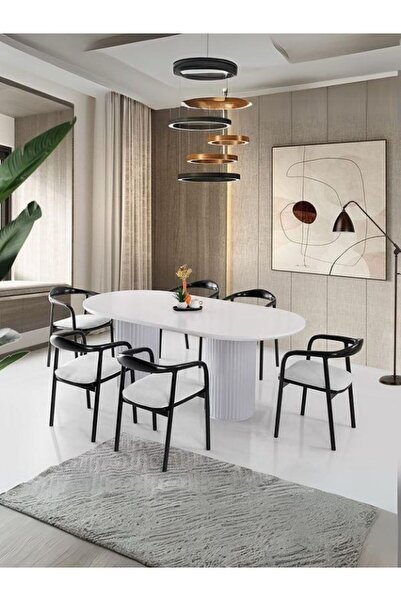 Gazzini Furniture Lucca Ahşap Masa Sandalye Takımı 90x200