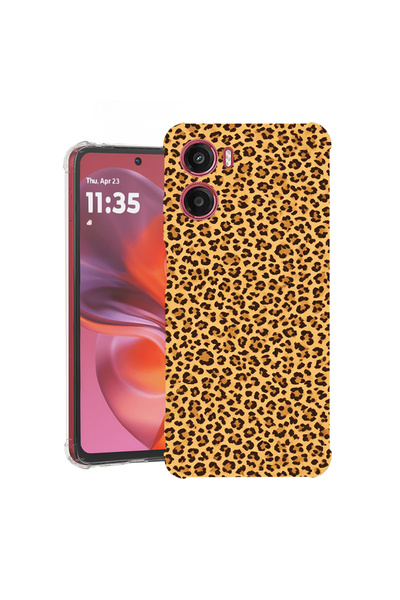 bestcase Carcasă spate antișoc pentru Motorola Moto E15, model leopard, 19882...