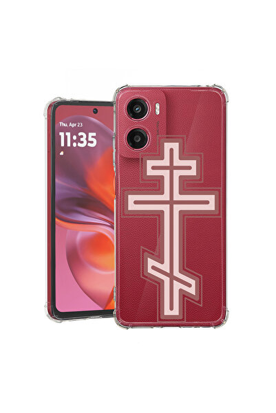 bestcase Carcasă spate antișoc pentru Motorola Moto G05, Classic Cross Red, 1...