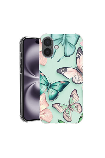 bestcase Αντικραδασμική θήκη πλάτης για Apple iPhone 16 Plus, μοτίβο πεταλούδ...