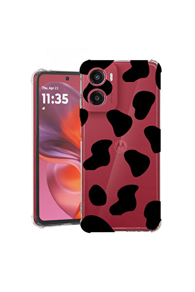 bestcase Carcasă spate antișoc pentru Motorola Moto G05, Black Cow, 1926357 A...
