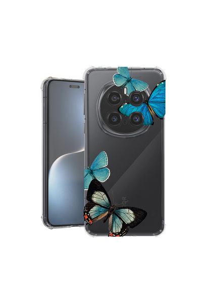 bestcase Carcasă spate antișoc pentru Honor Magic7 Pro, fluturi albaștri frum...
