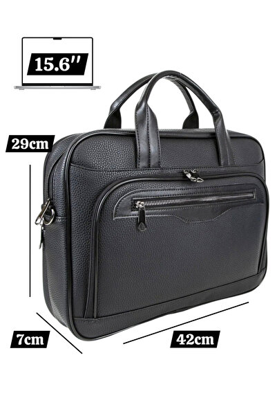 CANARİS Δερμάτινη τσάντα φορητού υπολογιστή 15,6" – 4 θήκες, τσάντα για χαρτοφύλακα & σημειωματάριο, με σφουγγάρι στήριξης, αδιάβροχη