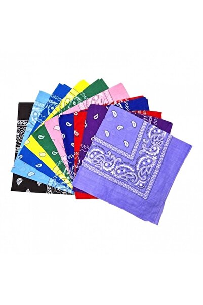 OEM Set 12 bandanas, scarf cotton, 55x55 cm, multicolor