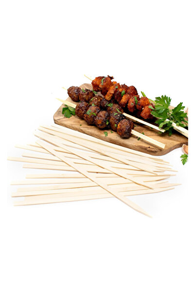 Bisbell عصا شواء خشبية، عصا لحم للشواء، 30 سم × 9، 25 قطعة، BB2797