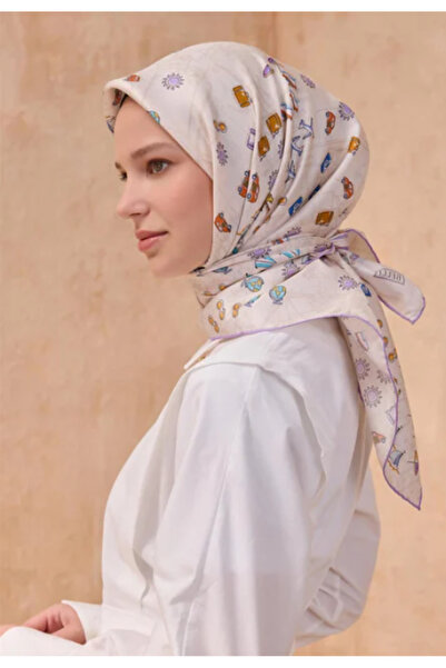 Belli Eșarfă din mătase pură Tivil 4121 - 31 Model mixt crem