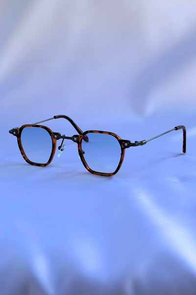 Begondio UV400 Korumalı Kaplumbağa Desenli Altıgen Unisex Güneş Gözlüğü