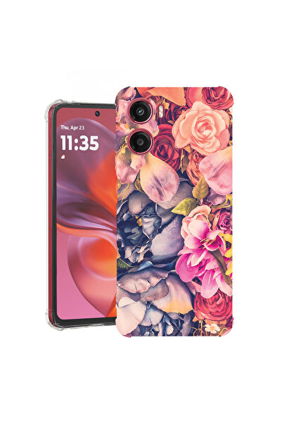 bestcase Carcasă spate antișoc pentru Motorola Moto E15, model floral, 198824...