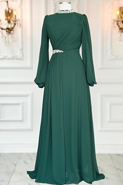 Amine Hüma Peri Abiye Elbise Zümrüt