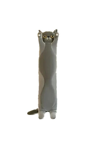 OEM Plush toy, Longhair cat, British, Pillow type, 85 cm, Grey