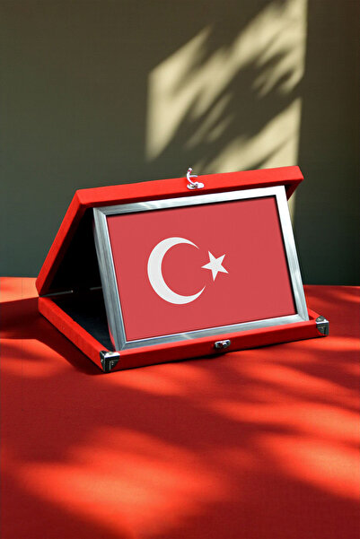 Ahsen resim çerçeve Tablou pe pânză înrămat cu steagul turcesc, în cutie roși...