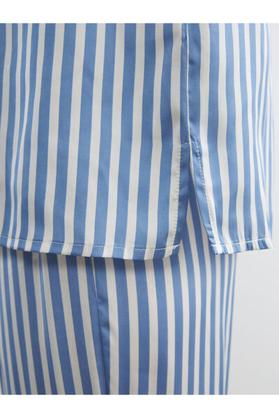 LC Waikiki LCW DREAM Gömlek Yaka Çizgili Kadın Pijama Takım (W5)