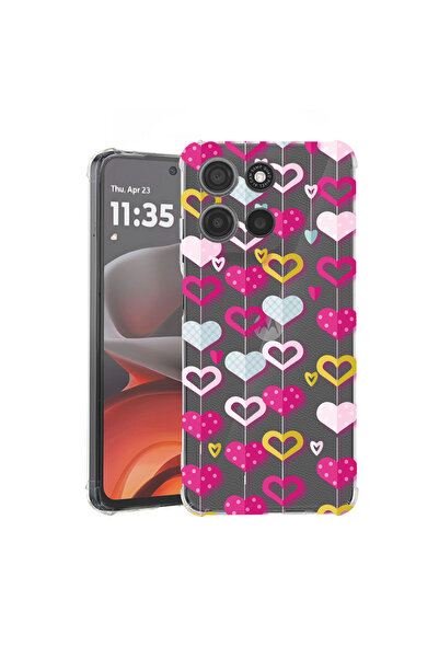 bestcase Αντικραδασμική θήκη πίσω μέρους για Motorola Moto G75, Lovely Hearts...
