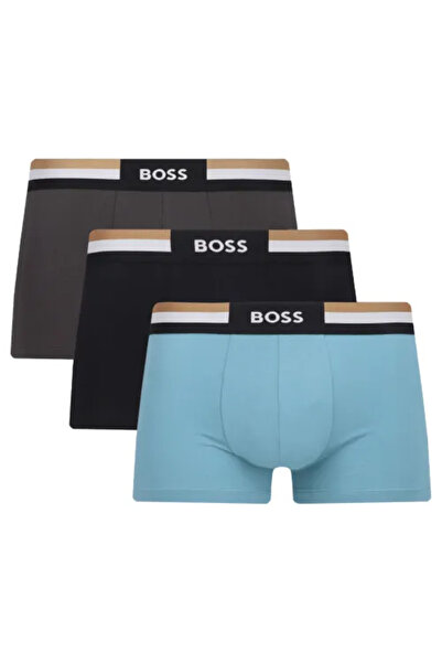 BOSS Erkek Dokuma Kumaş Normal Bel Kısa Paça Düz Model Çok Renkli Boxer 50516542-985