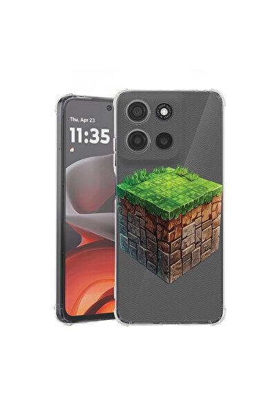 bestcase Carcasă spate antișoc pentru Motorola Moto G15, Minecraft World, 192...