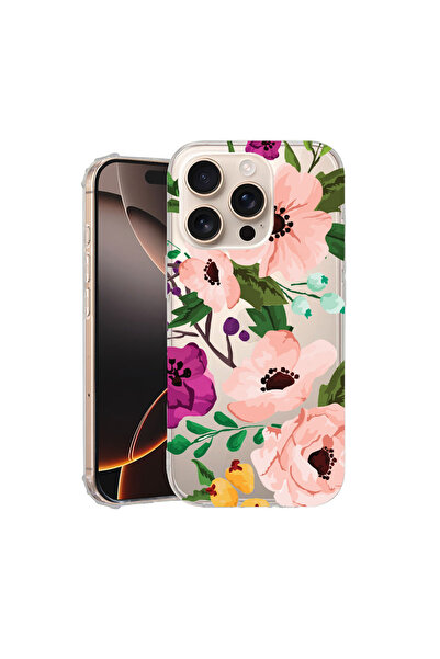 bestcase Carcasă spate antișoc pentru Apple iPhone 16 Pro Max, flori pastelat...