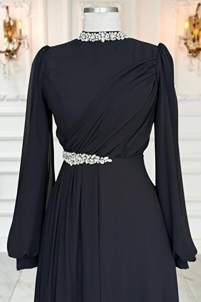 Amine Hüma Peri Abiye Elbise Siyah