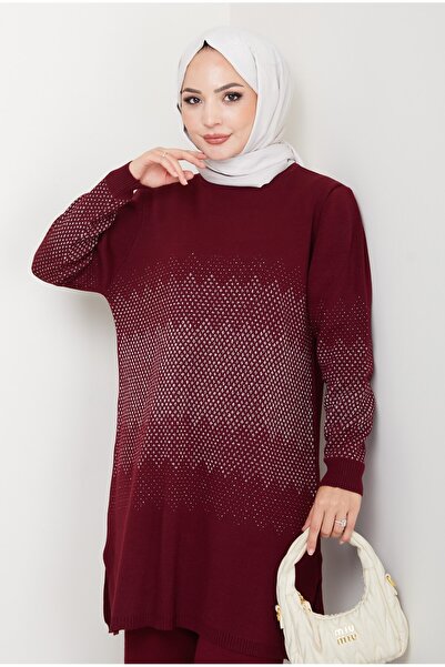 KAYA BUTİK Πλεκτό τούνικ με λεπτομέρειες από σιμ