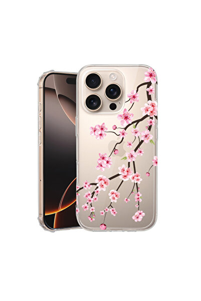 bestcase Carcasă spate antișoc pentru Apple iPhone 16 Pro, model Cireș japone...