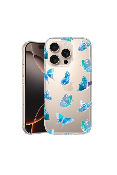 bestcase Αντικραδασμική θήκη πλάτης για Apple iPhone 16 Pro, μοτίβο πεταλούδα...