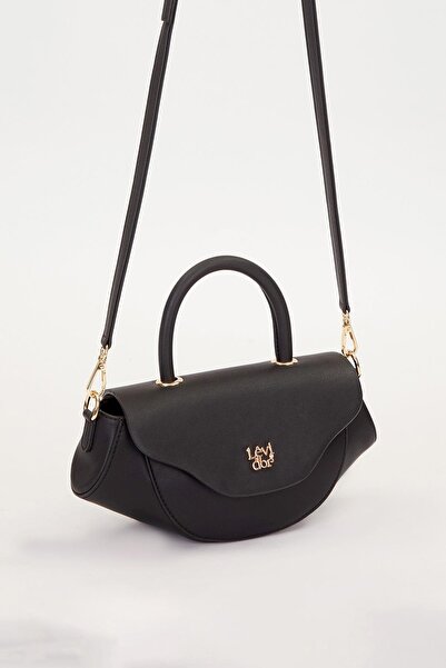 Levidor Black Geometric Model Women's Bag with Shoulder Strap