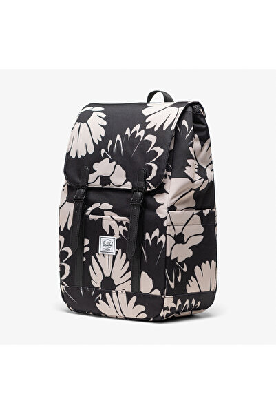 herschel Retreat Flowers Unisex Black Backpack