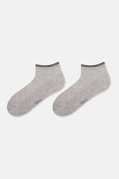 Eros Мъжки памучни чорапи с релефна текстура, 2 чифта, в бяло-сиво меланж