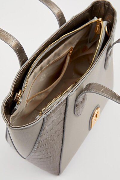 Levidor A.Grey Leather Detail Shoulder Bag