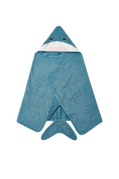 IKEA منشفة حمام للأطفال من بلافينغاد، أزرق-رمادي، مقاس 70x140، مع غطاء رأس