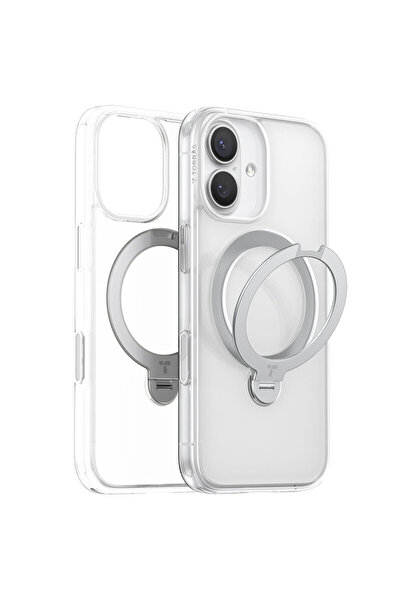 TORRAS Carcasă Ostand Spin MagSafe Series pentru iPhone 17, Transparentă
